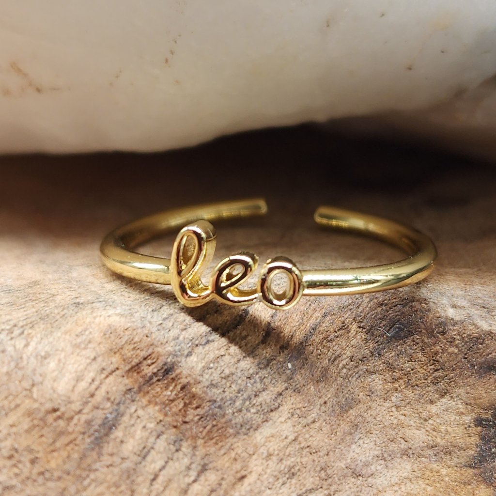 Astrology Horoscope Zodiac Leo 14k Gold Plated Ring Minimalist Jewelry